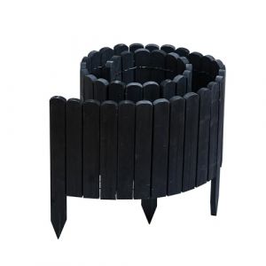 Gartenwelt Riegelsberger Bordure en bois Rollboarder Anthracite Longueur 203 cm Hauteur du grillage 30 cm Cl&ocirc;ture en bois de bois de m&eacute;l&egrave;ze pour bordure de pelouse (Holzmarkt Riegelsberger, neuf)
