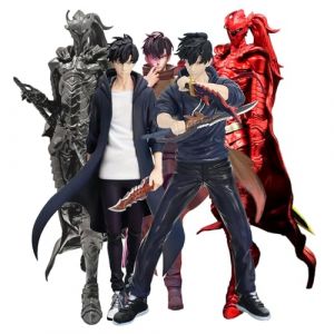 Jilijia 5PCS Statue de Sung Jin Woo de Igris Figure debout en anime Mod&egrave;le Igeuliteu en PVC Figurine de collection D&eacute;coration de bureau &agrave; domicile Cadeaux (renmuqeu[La promotion d'ouverture], neuf)