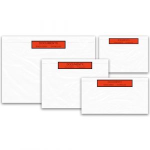 PACKY - Pochette Porte Document Transparente Adhésive Colis Ci-Inclus - Tailles Disponibles A6 A5 A4 DL - Enveloppe Plastique D'Expédition Pour Bordereau - Bon De Livraison - A5 Lot de 100 (Packy-FR, neuf)