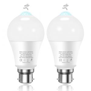 Torkase Ampoule Detecteur de Mouvement,13W B22 Ampoule Led Remplace 100W, 3000K Blanc Chaud avec Détecteur de Mouvement Auto On/Off Interieur Extérieur pour Escaliers Jardin Balcon Garage, Lot de 2 (TORKASE, neuf)