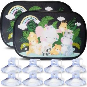YIMVUNZ Pare Solaire Voiture Bébé Protection UV, 2 Pcs Chaussette Voiture Pare Soleil avec Ventouse, Pare-Soleil Auto-Adhésifs pour Fenêtre Latérale de Voiture Protection, 51 * 31cm (FU JINGWEN UKSTORE, neuf)
