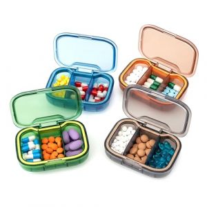 Ziyonix 4 Pi&egrave;ces Bo&icirc;te &agrave; Pilules avec 3 Compartiments Pilulier de Voyage et Excursions Organisateur de M&eacute;dicaments Grande Capacit&eacute; Boite a Pilule Convient pour les Affaires et le Quotidien (zhiyuanhao, neuf)