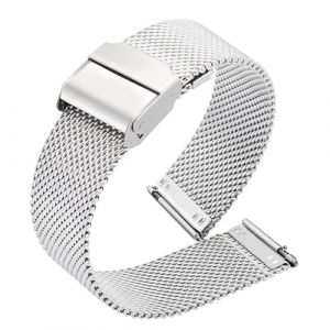 Ikruidy 20mm 22mm Montre Bracelet Acier Inoxydable Maille Milanaise Universel R&eacute;glable Bracelet de Montre Metal con Boucle pour Homme et Femme (Ikruidy, neuf)