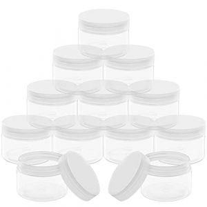 Belle Vous Contenant Cosmetique Vide Transparent (Lot de 12) - 150 ml - Pot Vide Plastique Rond avec Couvercle Vissé - Pour Voyage, Crèmes, Lotions, Maquillage - Étanche et Hermétique (Tinyyo Europe, neuf)