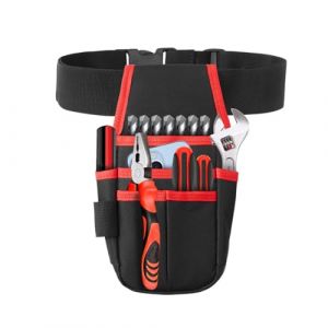 Sacoche à Outils Professionnelle, Ceinture à Outil d'électricien, Porte-Outil Sac de Ceinture, Pochette D'électricien Professionnel, Sac de Ceinture de Stockage de Matériel pour Plombiers(rouge) (LTLSZRN, neuf)