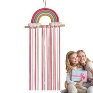 Organisateur de nœuds pour cheveux, porte-nœuds pour filles, accessoires de cheveux, support mural pour pinces à cheveux, présentoir de rangement avec design arc-en- , organisateur de pinces à (ruiyuu, neuf)