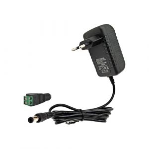 JZK Adaptateur d'alimentation 12 V 1 A, Chargeur de Remplacement AC 100-240 V vers DC 12 V 1000 mA, Adaptateur d'alimentation pour Bandes Lumineuses LED 3528/5050 (Union Max, neuf)