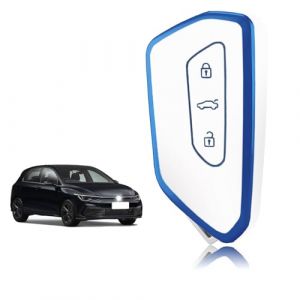 TOOMUME Coque Clé, Etui Cles Étui Clés Adapté pour VW Golf 8 MK8 Cupra Born Formentor Seat Leon MK4 Ateca Tarraco Skoda Octavia Enyaq, Couvre Clef Cache Cle Voiture Telécommande - Smart Key (TOOMUME, neuf)