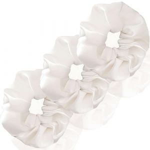 3 Pièces Elastique Cheveux Fille Chouchou Satin Chouchou Soie Pince Chignon Chouchou En Soie Large Chouchou Cheveux Ties Cordes Élastiques Pour Femmes Et Filles-blanc-1 Count (Pack of 3) (songbeizhenshop002, neuf)