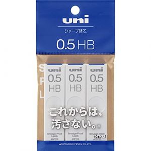 Mitsubishi Pencil Uni ULS05403PHB Lot de 3 mines pour porte-mines 0,5 HB Noir (magasin de papeterie, neuf)