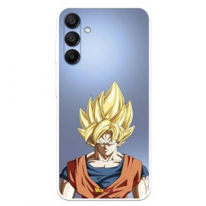 Coque compatible avec Samsung Galaxy A15 5G Officielle Dragon Ball Goku Super Saiyan pour prot&eacute;ger votre t&eacute;l&eacute;phone portable Coque en silicone transparente souple sous licence officielle Dragon Ball (La Casa de Las Carcasas, neuf)