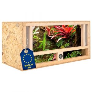 ITA Terrarium Bois 80x40x40 cm avec Ventilation Frontale & hygromètre intégré - Terrarium en Bois OSB-3 - pour Reptiles, Serpents, Amphibiens - Produit UE, certifié FSC (ITA HOME AND GARDEN, neuf)