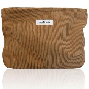 Tcdwla Trousse de Toilette Femme, Trousse Maquillage Femme, Voyage Accessoires Sac Cosm&eacute;tique en Velours C&ocirc;tel&eacute; pour L'&eacute;cole, Les Voyages, Le Shopping (Camel) (JJDREAM, neuf)