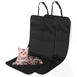Housse de Siège Avant de Voiture pour Chiens, 2 Pcs Protection Voiture Chien, Protection Siege Voiture Chien, Résistant Aux Rayures Protecteur pour Animaux, pour Voitures, Camions (Noir) (Opptt, neuf)