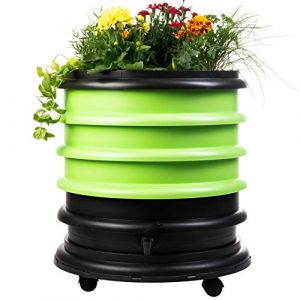 WORMbox | Lombricomposteur 3 Plateaux Vert Anis + Jardinière | 48 litres | Compostez Vos déchets organiques, Les vers de Terre/lombrics produisent du lombricompost (Ferme du Moutta, neuf)