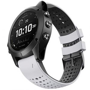 NotoCity Bracelet Fenix 6/Fenix 6 Pro de 22 mm de largeur pour Garmin Fenix 7/Fenix 6/Fenix 5/Fenix 5 Plus/Fenix 6/Fenix 6 Pro/Forerunner 935/Forerunner 945/Approach S60/Quatix 5(blanc noir) (NotocityEU, neuf)