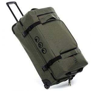 SONS OF ALOHA Sac de Voyage à roulettes Split Roller Kane XXL Valise Bagage Robuste avec 2 Roues 80 cm Duffle Sac de Sport Chariot et Sac à roulettes 140L - Femme & Homme Vert Olive (myBagFactory - maroquinerie & bagage, neuf)