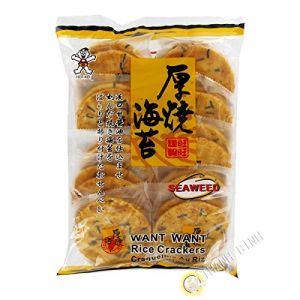 Crackers de riz à l'algue WANT WANT 160g Taiwan - Lot de 3 pièces (MAI DISTRIBUTION - Partenaire de THANH BINH JEUNE, neuf)