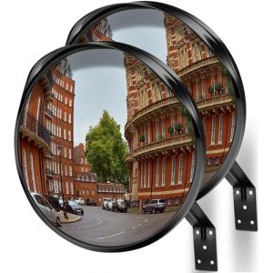 Angooni Rétroviseur convexe pour garage et allée, aide au stationnement, grand angle de vue réglable, miroir de sécurité incurvé (prend en charge l'intérieur et l'extérieur) (Angooni-EU, neuf)