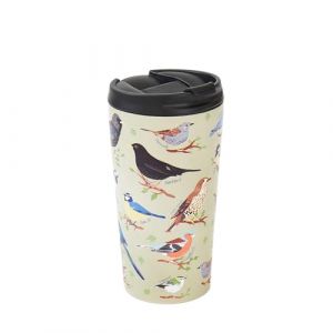 ECO CHIC Tasse &agrave; caf&eacute; thermique r&eacute;utilisable | Tasse de voyage isotherme en acier inoxydable avec couvercle anti-fuite | Utilisable pour boissons chaudes et froides (Oiseaux sauvages Vert) (Eco Chic London, neuf)