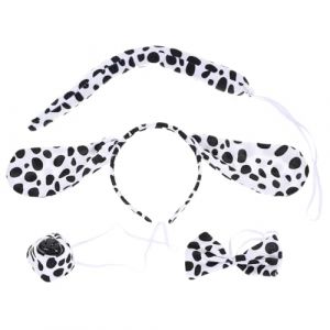 SAFIGLE 1 Ensemble Déguisement Animal pour Garçon Fille de Diadème Oreilles de Chien avec Nez Fausse Noeud et Queue Accessoires Cosplay pour Fête Halloween et Photos (Grand Di, neuf)