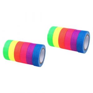 GARIOUANS 2 Ensembles Ruban Fluorescent Lumineux Adhésif Réactif Uv Pour Décorations De Fête Et Marquage Scénique 6 Rouleaux*2 (peizhenye, neuf)