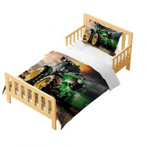 CXYXHW Parure de lit Tracteur 2 pi&egrave;ces pour Enfant - 120x150 cm- avec 1 taie d'oreiller - Housse de Couette Tracteur Impression - avec Fermeture &eacute;clair (Tracteur A,120x150 cm) (HYLin, neuf)