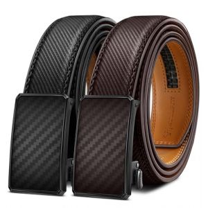 BULLIANT Ceinture Homme 2 Pi&egrave;ces, Ceinture Automatique en Cuir pour Hommes Largeur 35mm Cadeau Box,Taille Ajustable(Noir/Marron Fonc&eacute;,140cm/42-48" taille r&eacute;glable) (Bulliant, neuf)