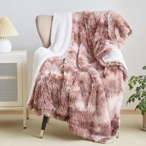 Wajade Couverture en Fausse Cachemire Fourrure en Peluche,Couleur du café Plaid Polaire, Couverture Polaire Fourrure Haute Qualité, Poil Long Douce et Confortable, Plaid Canape 200x220cm (Wajade FR, neuf)