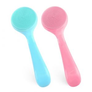 Manuelle Silicone Brosse Nettoyante Visage Avec Poign&eacute;e 2 Pi&egrave;ces Brosse Nettoyante Exfoliante Brosse Faciale &eacute;purateur Brosse Nettoyage Visage Pour Le Nettoyage Pores Pour Tous Les Types Peau (Roubeauty, neuf)