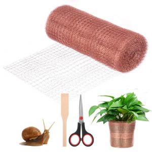 Faankiton Filet en Cuivre, Maille de Cuivre, Treillis en Cuivre, Grillage en Cuivre Anti Limace, Maille Cuivrée Flexible, pour Chauve-Souris Oiseaux Escargots Souris Insectes Limaces, 127mm x 6m (Faankiton, neuf)