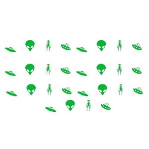 Alien UFO Collection E.T (autocollants en vinyle Alien, vert) (Kaz Creations, neuf)