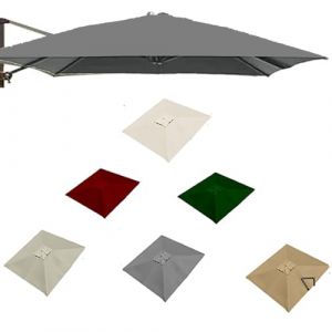 ZYXQQJ 4x3M Rectangulaire Auvent De Rechange pour Parasol D&eacute;port&eacute; 8 Baleines Toile De Rechange pour Parasol De Terrasse, Vert/Kaki/Bordeaux/Beige(Gray,4x3m/13x9.8ft) (Wang Nuan's Direct Store, neuf)