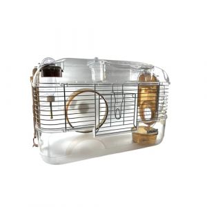 LillipHut Cage pour hamster &ndash; Habitat pour petits animaux avec accessoires, design durable et compact pour hamsters, gerbilles et petits animaux de compagnie (marron, moyen) (Pawz Please, neuf)