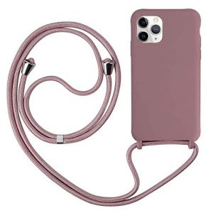Ququcheng Coque Compatible avec iPhone 12 Mini(5,4"),Collier pour Étui Colliers de cellulaire Corde Silicone avec Cordon Case TPU Bumper pour iPhone 12 Mini(5,4")-Rose Or (Ququcheng, neuf)