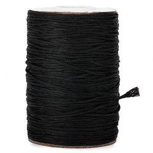 G2PLUS 100M Fil Nylon 1.5mm Noir pour Bracelet, Cordon Tress&eacute; pour Perles, Stores, Colliers, Bijoux et Artisanat DIY (BIGGER, neuf)