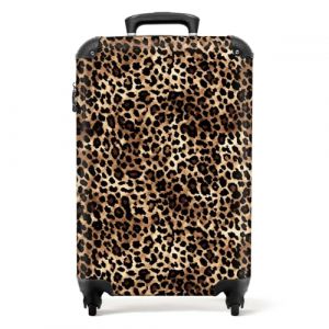 NoBoringSuitcases.com&reg; Valises, Bagages a Main Cabine 55x35x25 10kg, Luggage, Suitcase, Rigides 4 roulettes, De Voyage, Cadenas Avion, Ultra l&eacute;g&egrave;re, Polycarbonate, Poign&eacute;e Extensible, Motif l&eacute;opard (NoBoringSuitcases, neuf)