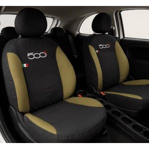 Auto Accessori Lupex - Housses pour siège Auto, compatibles Housses de siège Auto pour 500x, Noir Beige, Made in Italy, pour sièges Avant et arrière, compatibles avec airbags (LUPEX SHOP, neuf)