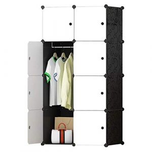 BRIAN & DANY Armoire Portable, Penderie avec Portes, Storage Modulable Meuble Étagères de Rangement, 8-Cube (Baco Engineering, neuf)