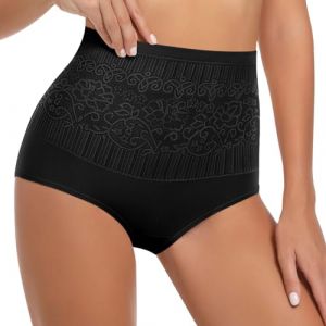 Culotte Gainante Femme Ventre Plat Taille Haute Invisible Panty Ventre Plat Gaine Minceur Amincissante Sculptantes Slip sans Couture (FR/ES, Alpha/lettres, M, Taille normale, Taille normale, Noir) (ZENGSI, neuf)