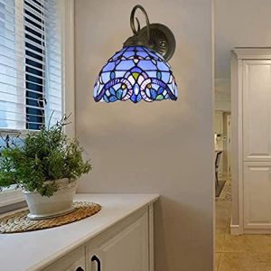 GAUUA Applique Murale Baroque De Style Tiffany Applique Murale Murale avec Éclairage De Luminaire en Vitrail De 8 Pouces pour Couloir, Balcon (abingbingshop, neuf)