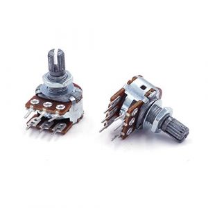 2x Potentiomètre stéréo linéaire Axial 500KΩ (B500K), pour PCB (SPC-BOUTIQUE, neuf)