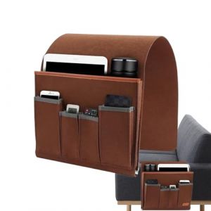 Organisateur d'accoudoir de canap&eacute; &ndash; Poche de fauteuil relax, table de chevet antid&eacute;rapante | Support de poche d'accoudoir de canap&eacute; portable, rangement pour t&eacute;l&eacute;commande et magazines, accessoires de (yuefangde, neuf)