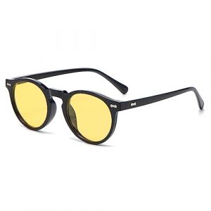 LJCZKA Lunette de Soleil Polaris&eacute;e Ronde Homme Femme Vintage R&eacute;tro Lunettes de Soleil Femme Polaris&eacute;es Protection UV400 (LJCZKA, neuf)