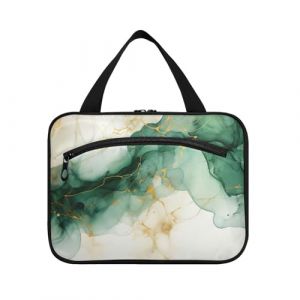 Linnyio Loup Vert Hurlant Trousse de Toilette de Voyage Suspendue Maquillage,Grande Capacit&eacute; Pliable Rangement Sacs de Lavage pour Femmes Filles (Linnyio, neuf)