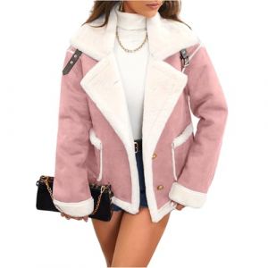 Hiver Chaud Polaire Cintré Sport Parka Femme Sweat Veste Pyjama Hiver Pilou Ski Cuir Randonnée Long Veste Sweat Chaud Running Parka Manteau Femme Noir Rose S (TOFOTL✈8-21 Jours Arrivent, neuf)