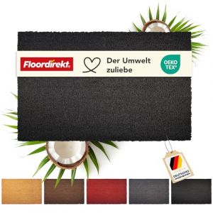 Floordirekt Paillasson pour l'intérieur et l'extérieur, 50 x 80 cm, noir, tapis de porte en coco, paillasson, paillasson, paillasson (17 mm) (MEISTEREI, neuf)