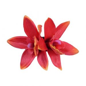 Épingle à cheveux réaliste en forme de fleur cymbidium, élégante pince à cheveux de mariage, clip latéral, pince à cheveux antidérapante pour façonner les cheveux (anbeidianzi, neuf)