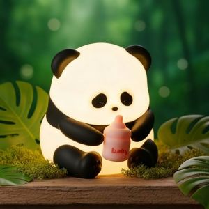 Fanimyholy Panda Lampe pour Bébé, Panda Veilleuse pour Enfants, Veilleuse Bébé en Silicone 7 Couleurs, Rechargeable via USB, Surface Douce au Toucher, éclairage Tamisé pour Bercer les Enfants Dans un (BHWJ, neuf)