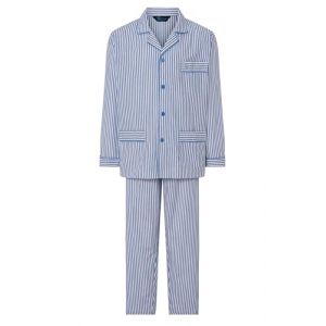 El B&uacute;ho Nocturno Pyjama Homme Long Popeline M&eacute;lange - Veste Manches Longues Boutonn&eacute; Rayures Carreaux Classique Elegant - Ensemble H&ocirc;pital Grandes Tailles S-5XL, 60% Coton, 40% Pol., Bleu 1404, 3XL (El B&uacute;ho Nocturno, neuf)